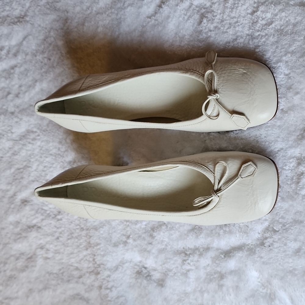 Vintage Prada Ivory Ballet Slipper Heels